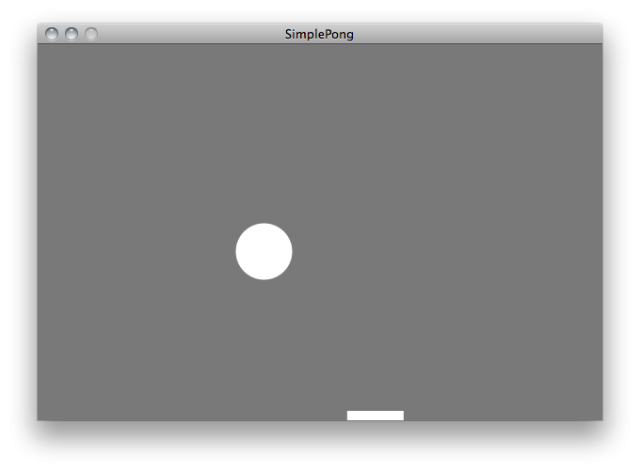 SimplePong Screenshot in Processing